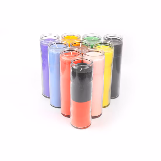 10 % de réduction sur 7 jours, 7 couches, cérémonie de bénédiction de l'église, bougie en verre religieux, chakra spirituel arc-en-ciel
